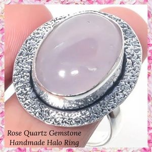 Rose Quartz The Love Gemstone Handmade Halo Ring